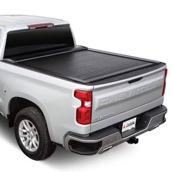 SWCA27A58 – PACE EDWARDS Tonneau Cover, Manual Retractable Lockable With Tailgate Handle Black Aluminum Includes Cani...